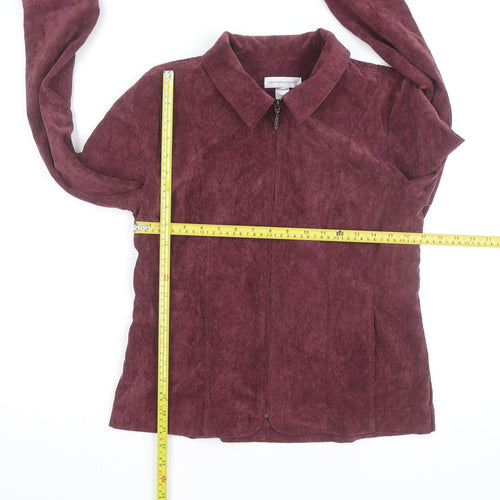 Christopher & Banks Women's Red Corduroy Zip Jacket Size S