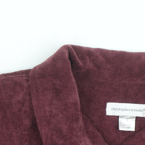 Christopher & Banks Women's Red Corduroy Zip Jacket Size S