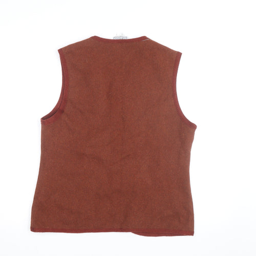 P.S. Sport Collection Women's Brown Wool Blend Embroidered Waistcoat Size 12