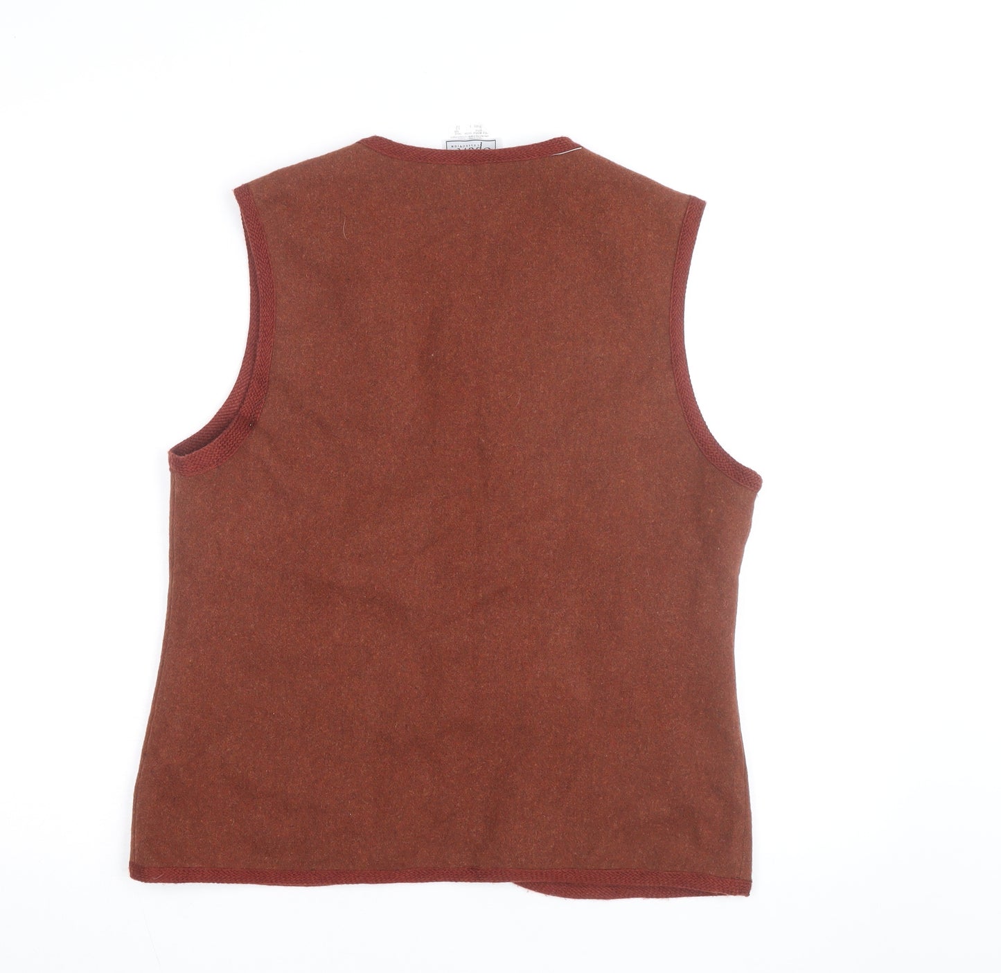 P.S. Sport Collection Women's Brown Wool Blend Embroidered Waistcoat Size 12