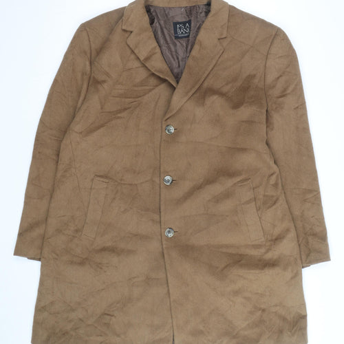 Jos A. Bank Men's Brown Wool Overcoat Size 44 Regular