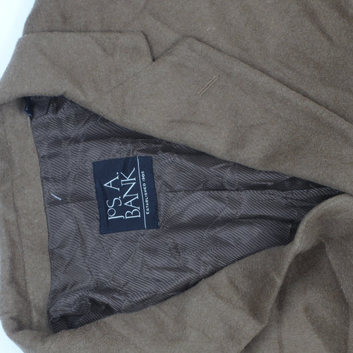 Jos A. Bank Men's Brown Wool Overcoat Size 44 Regular