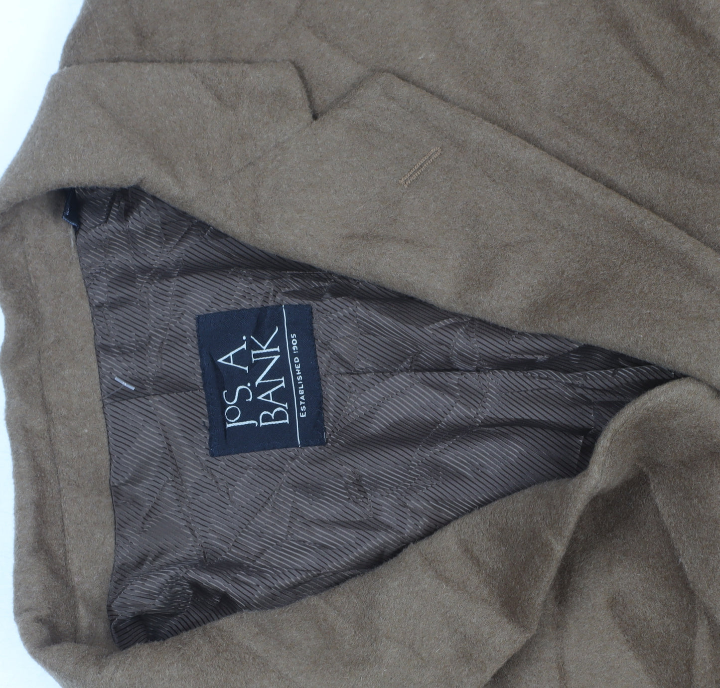 Jos A. Bank Men's Brown Wool Overcoat Size 44 Regular