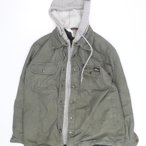 Dickies Men Green Hooded Workwear Canvas Jacket Size M