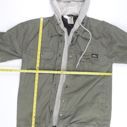 Dickies Men Green Hooded Workwear Canvas Jacket Size M