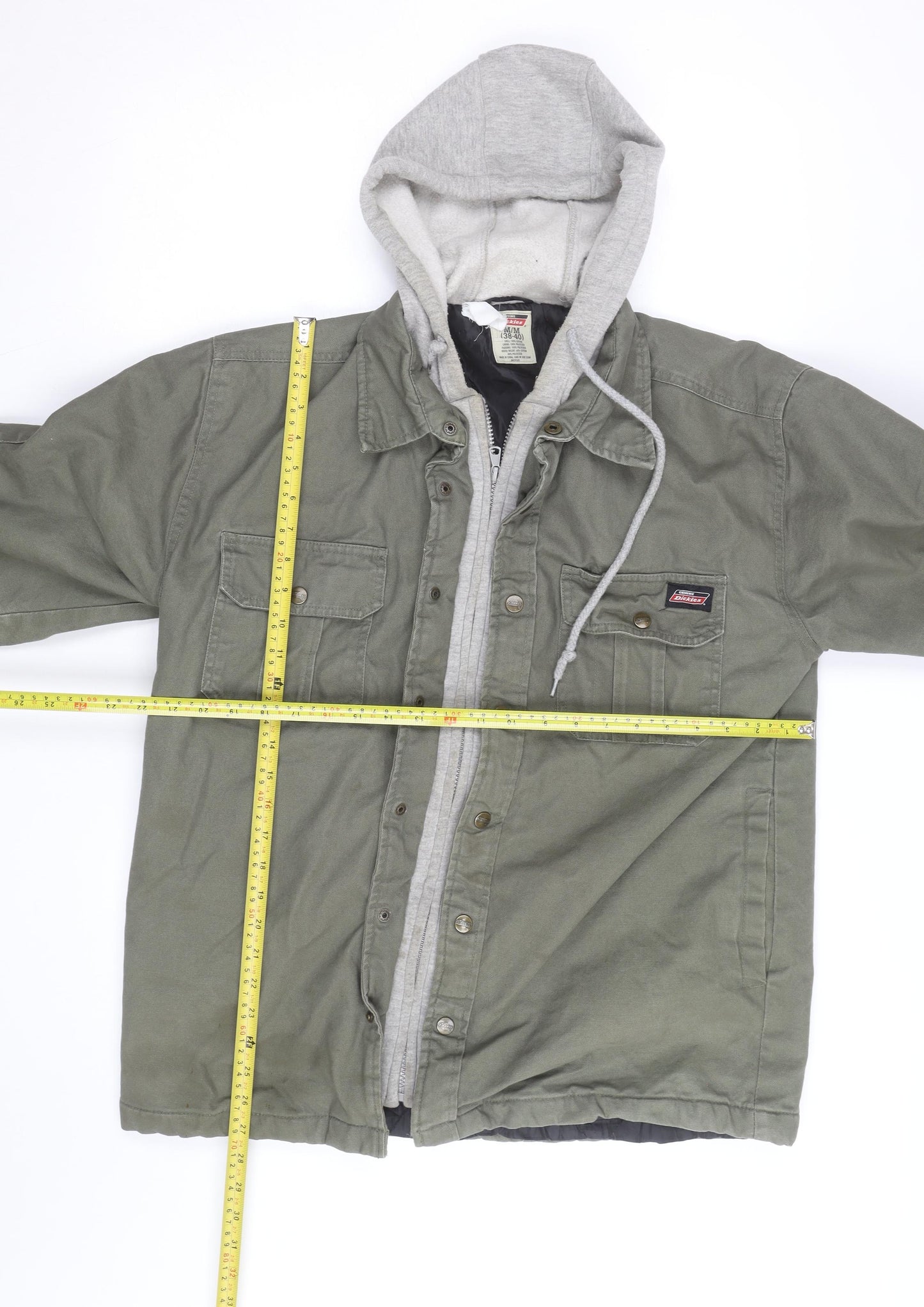 Dickies Men Green Hooded Workwear Canvas Jacket Size M