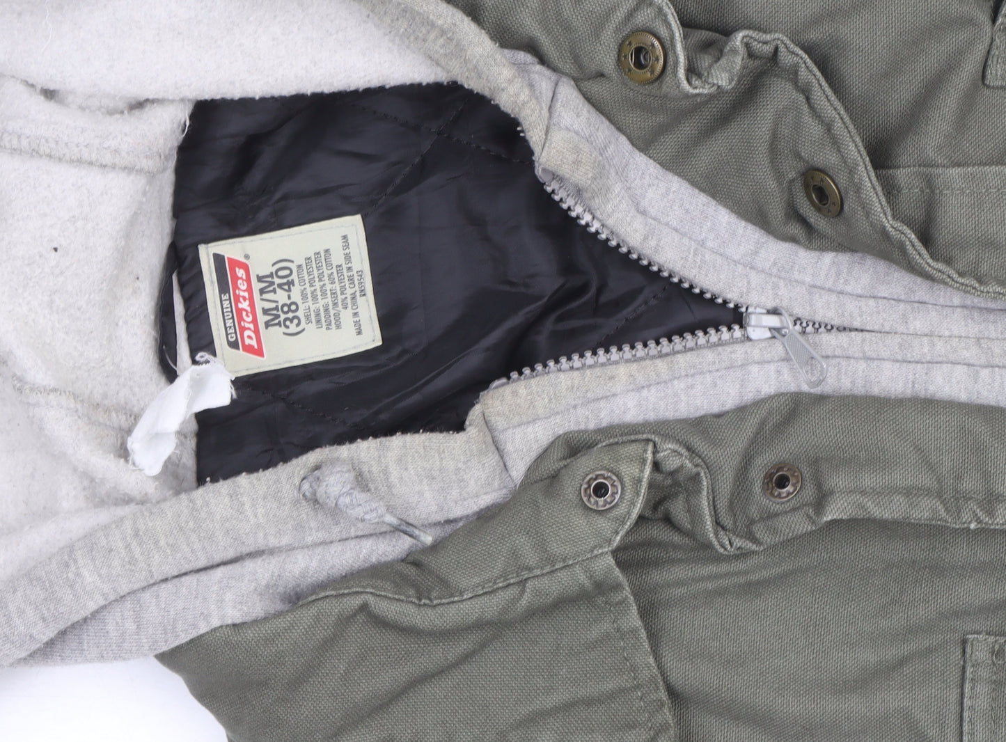 Dickies Men Green Hooded Workwear Canvas Jacket Size M