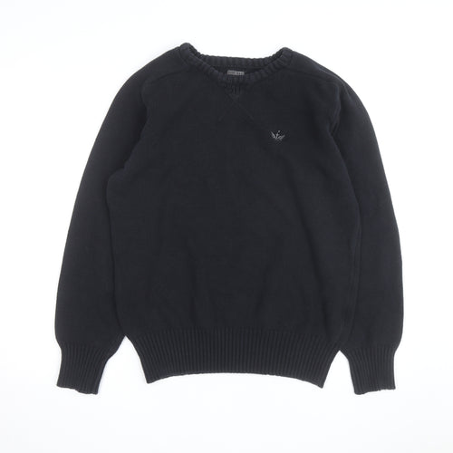 Firetrap Men's Black 3XL Crew Neck Cotton Pullover Jumper
