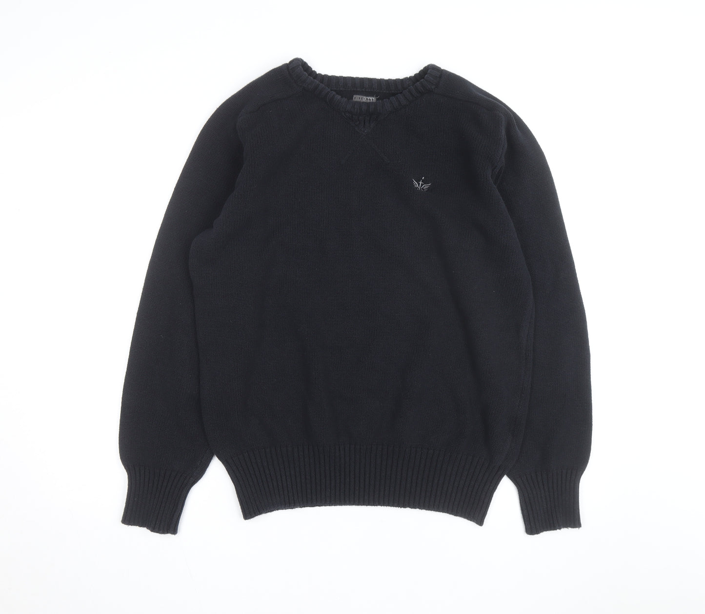 Firetrap Men's Black 3XL Crew Neck Cotton Pullover Jumper
