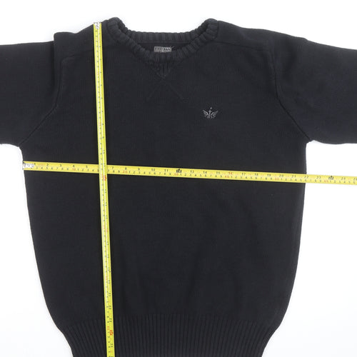 Firetrap Men's Black 3XL Crew Neck Cotton Pullover Jumper