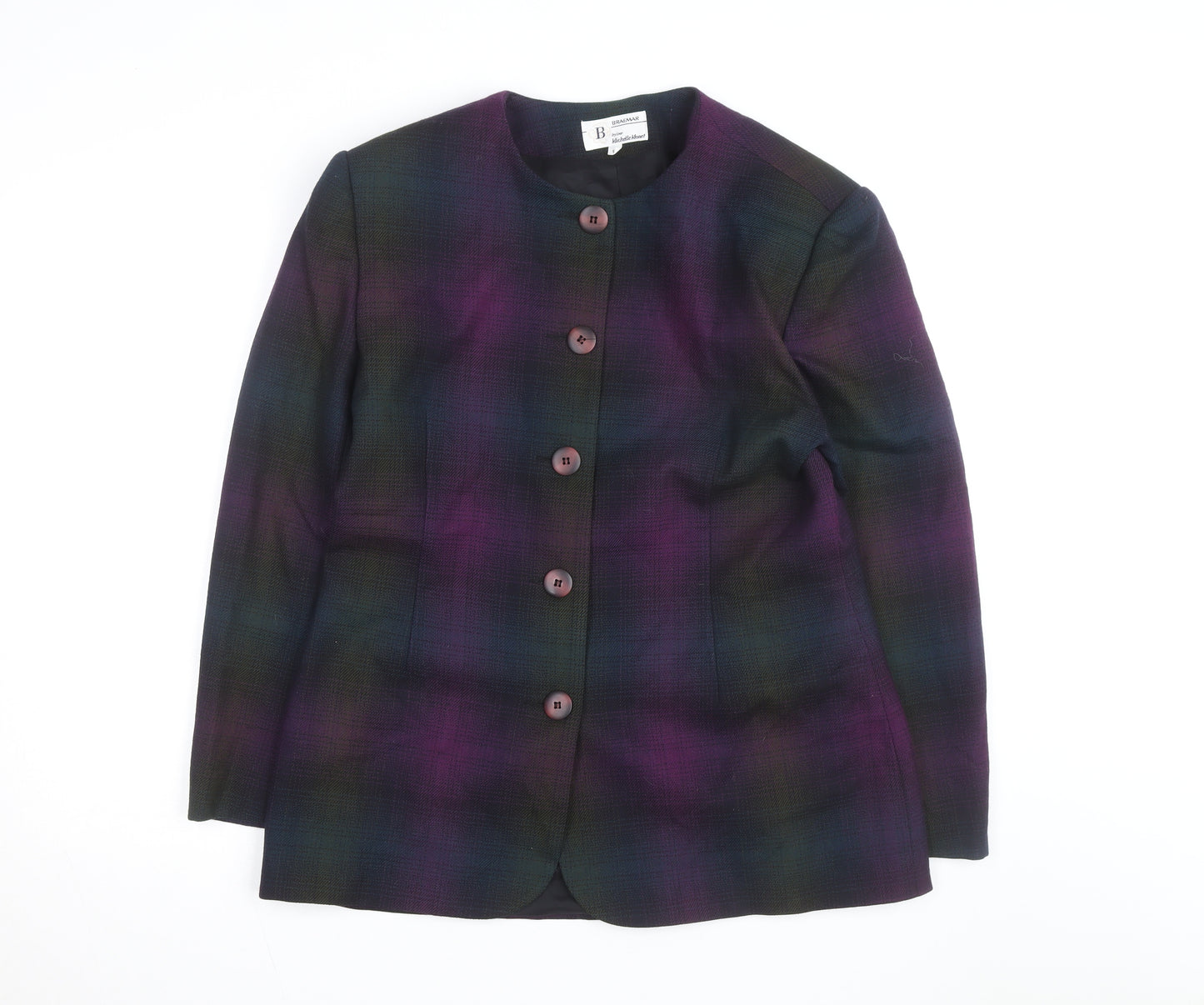 Braemar by Michelle Monet Women's Multicoloured Size 12 Wool Blazer Jacket