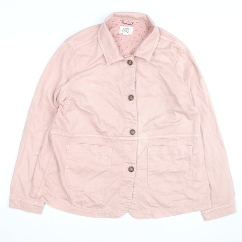 White Stuff Women's Pink Cotton Button Jacket Size 20
