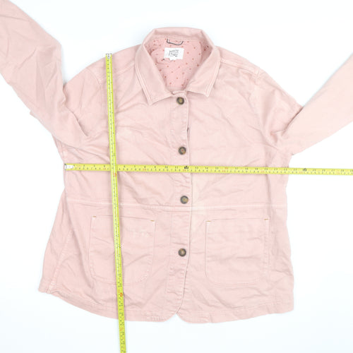 White Stuff Women's Pink Cotton Button Jacket Size 20