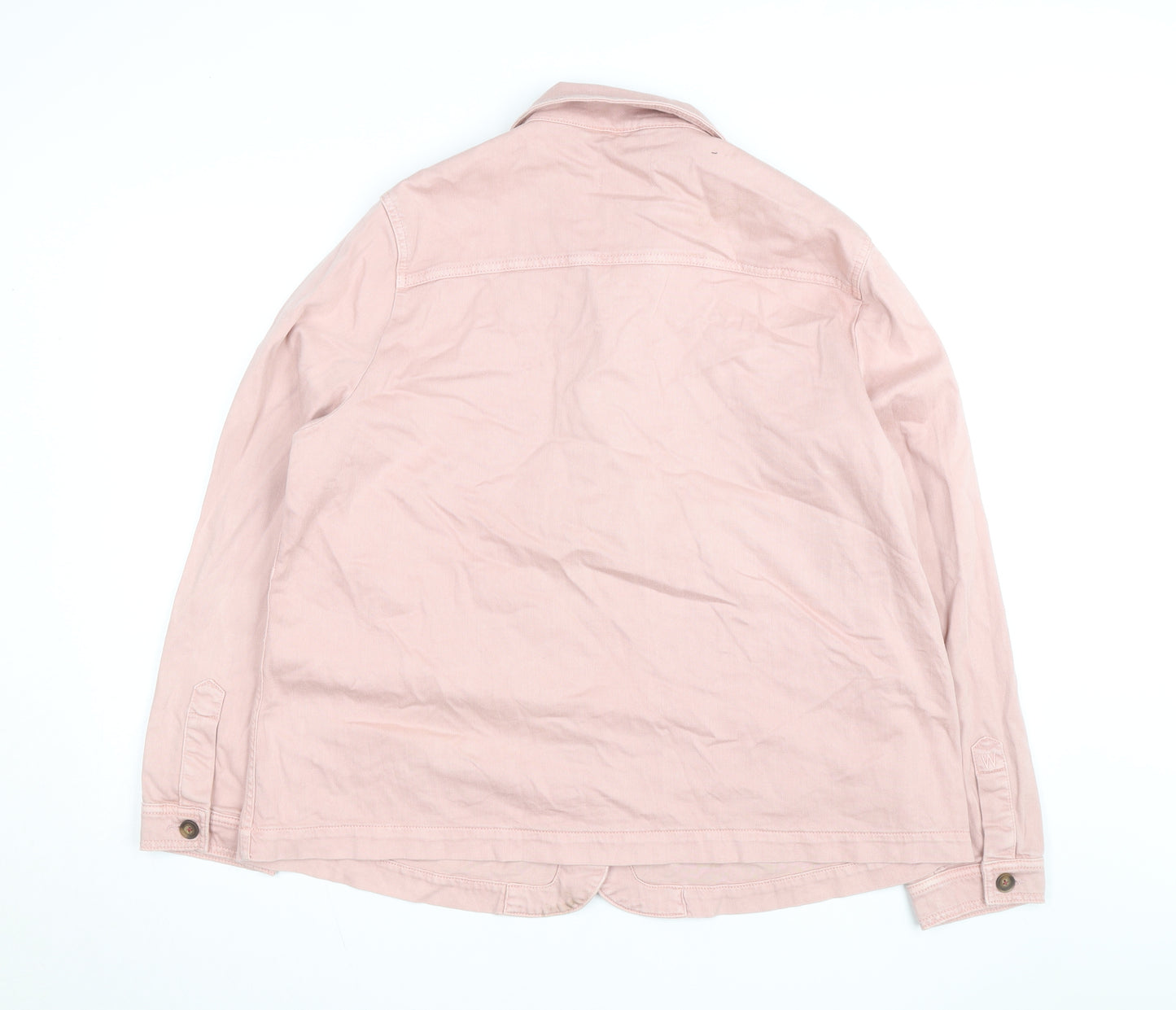White Stuff Women's Pink Cotton Button Jacket Size 20