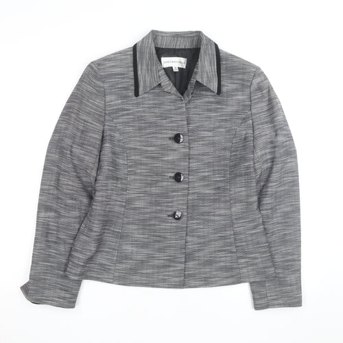 Jones New York Women’s Grey Woven Single-Breasted Suit Jacket Size M