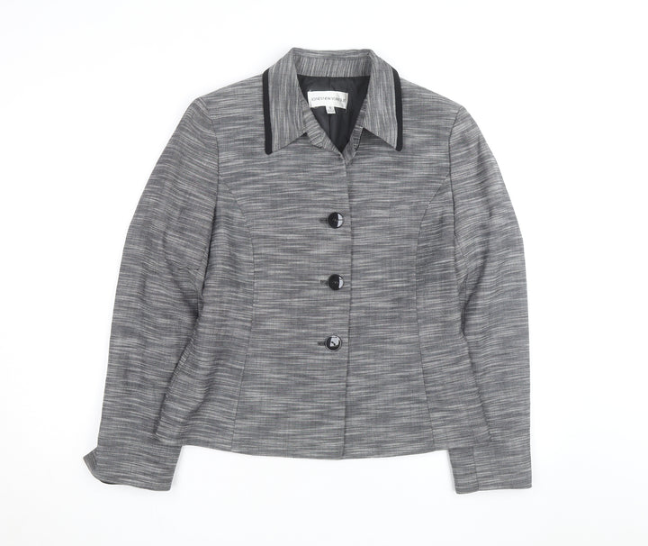 Jones New York Women’s Grey Woven Single-Breasted Suit Jacket Size M