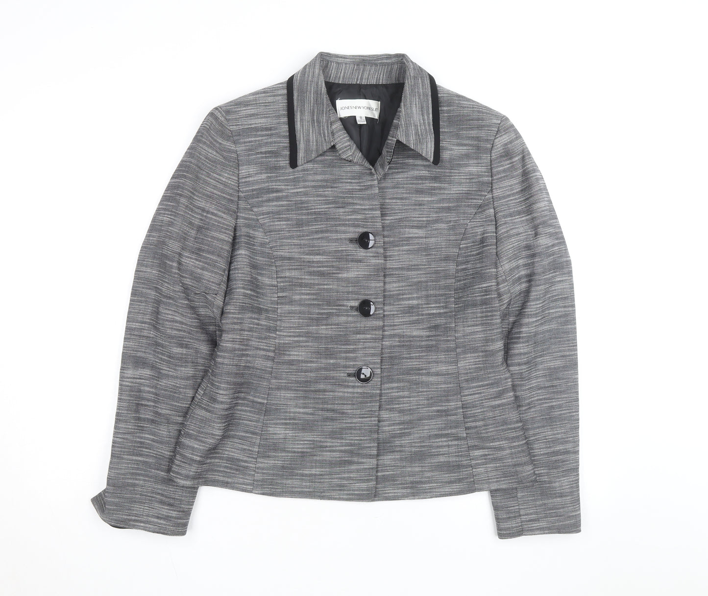 Jones New York Women’s Grey Woven Single-Breasted Suit Jacket Size M
