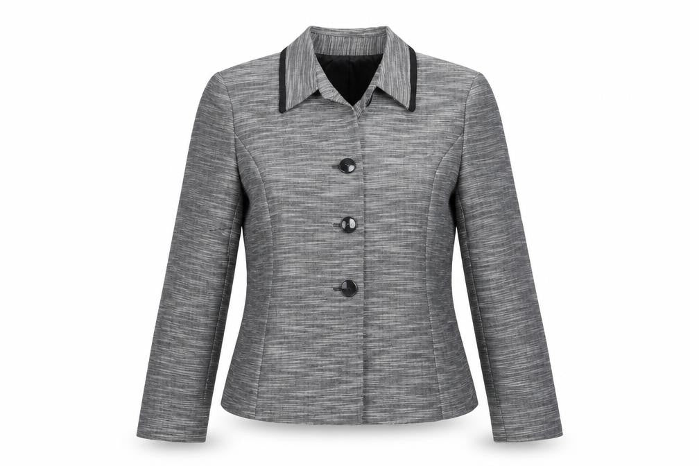 Jones New York Women’s Grey Woven Single-Breasted Suit Jacket Size M