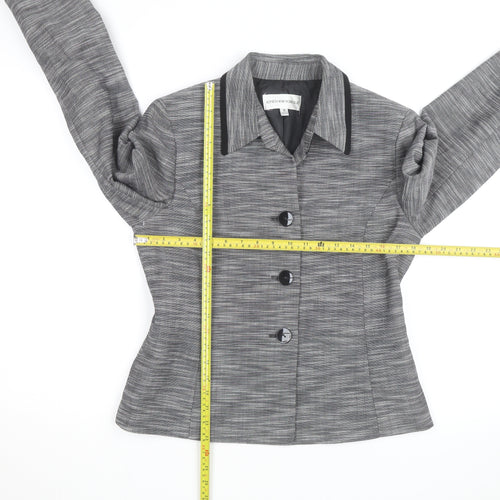 Jones New York Women’s Grey Woven Single-Breasted Suit Jacket Size M