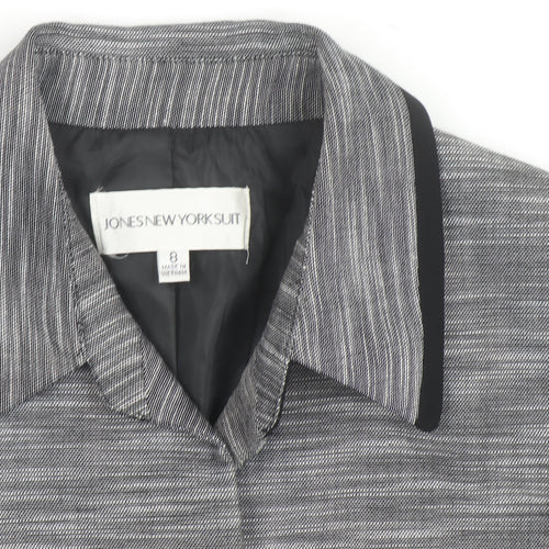 Jones New York Women’s Grey Woven Single-Breasted Suit Jacket Size M
