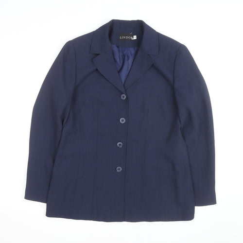 Lindor Women's Navy Blue Size 10 Classic Lined Blazer Jacket