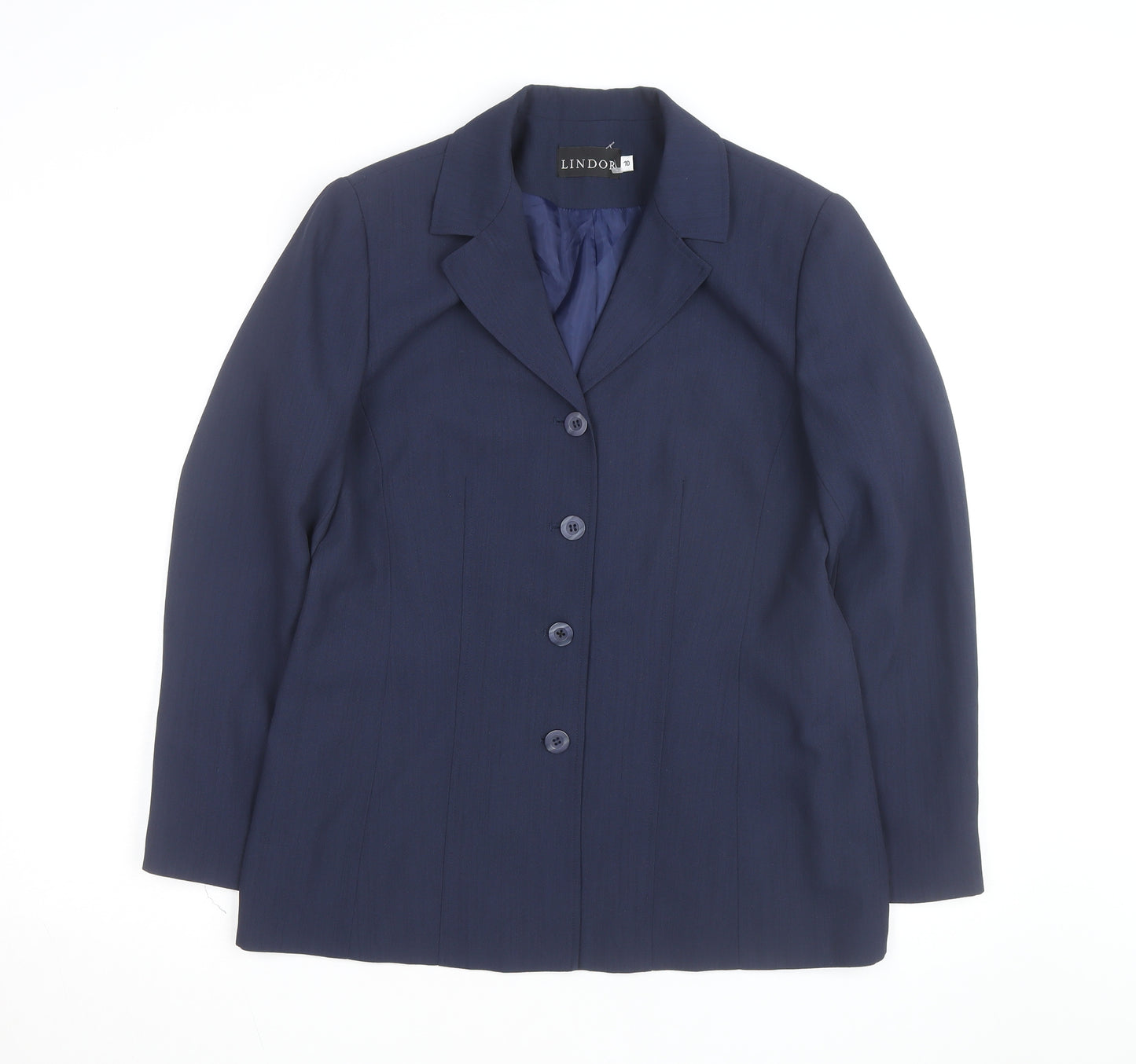 Lindor Women's Navy Blue Size 10 Classic Lined Blazer Jacket