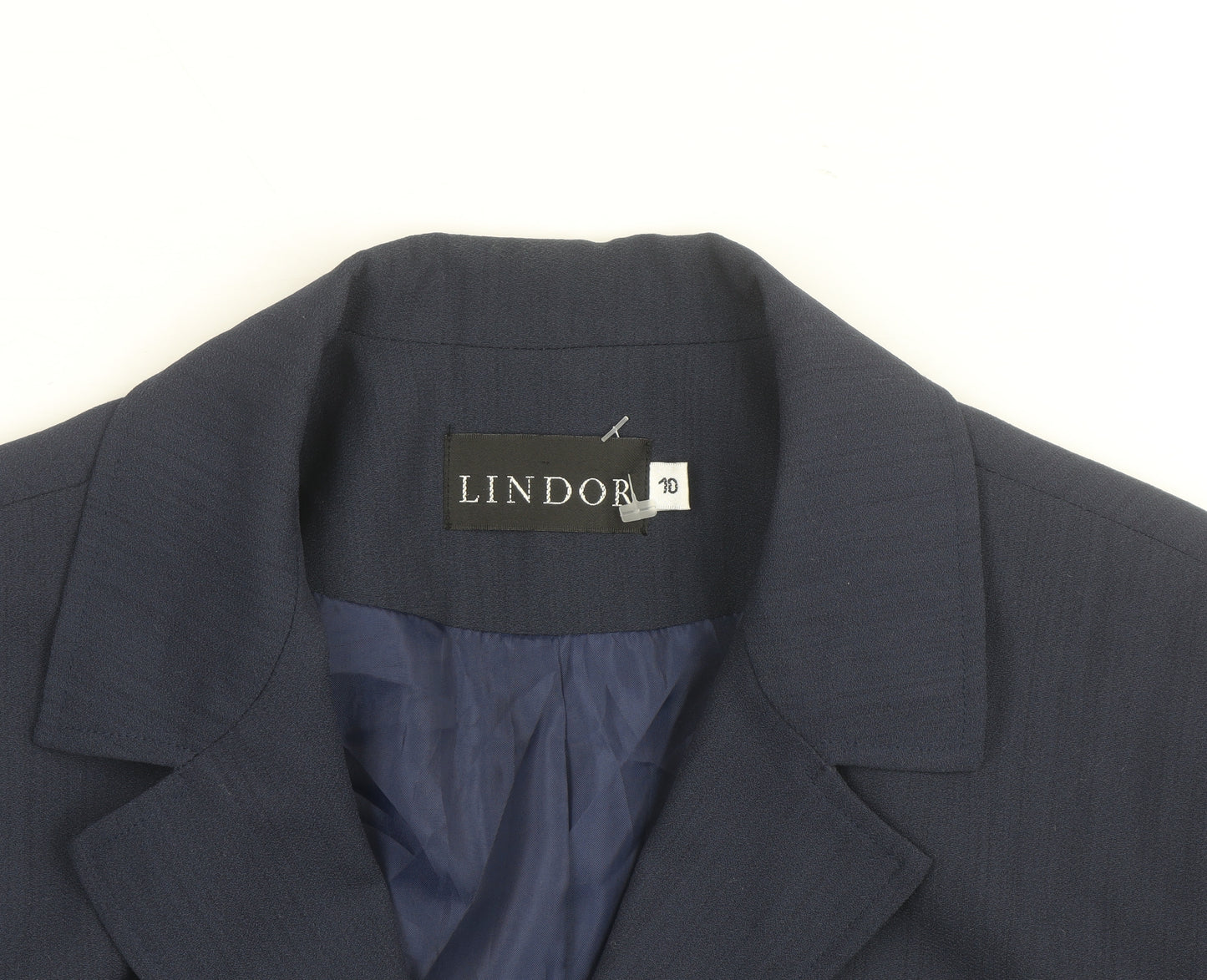 Lindor Women's Navy Blue Size 10 Classic Lined Blazer Jacket