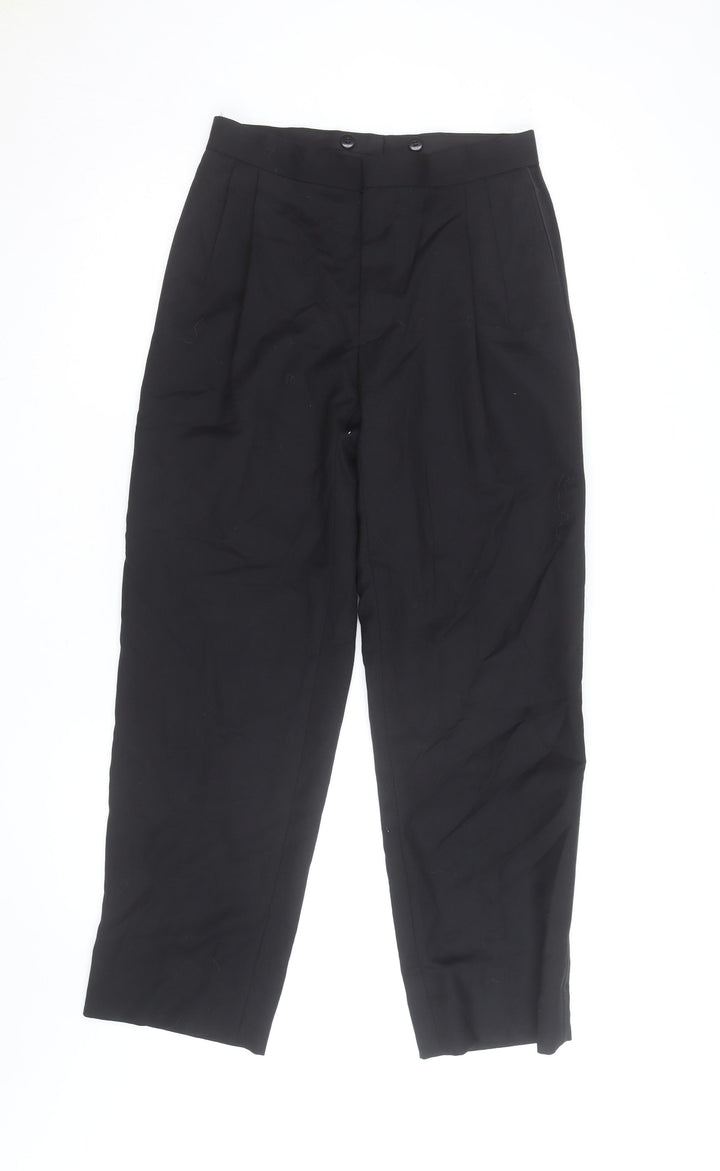 Versini Men's Black 31in Formal Pleated Wool Dress Pants