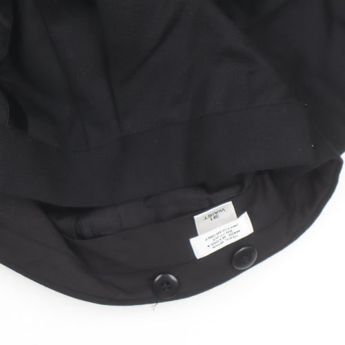 Versini Men's Black 31in Formal Pleated Wool Dress Pants