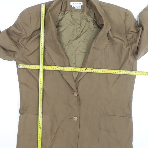 Tracy M Unisex Brown Silk Lined Mid-Length Blazer M