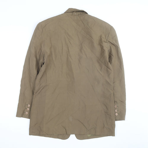 Tracy M Unisex Brown Silk Lined Mid-Length Blazer M