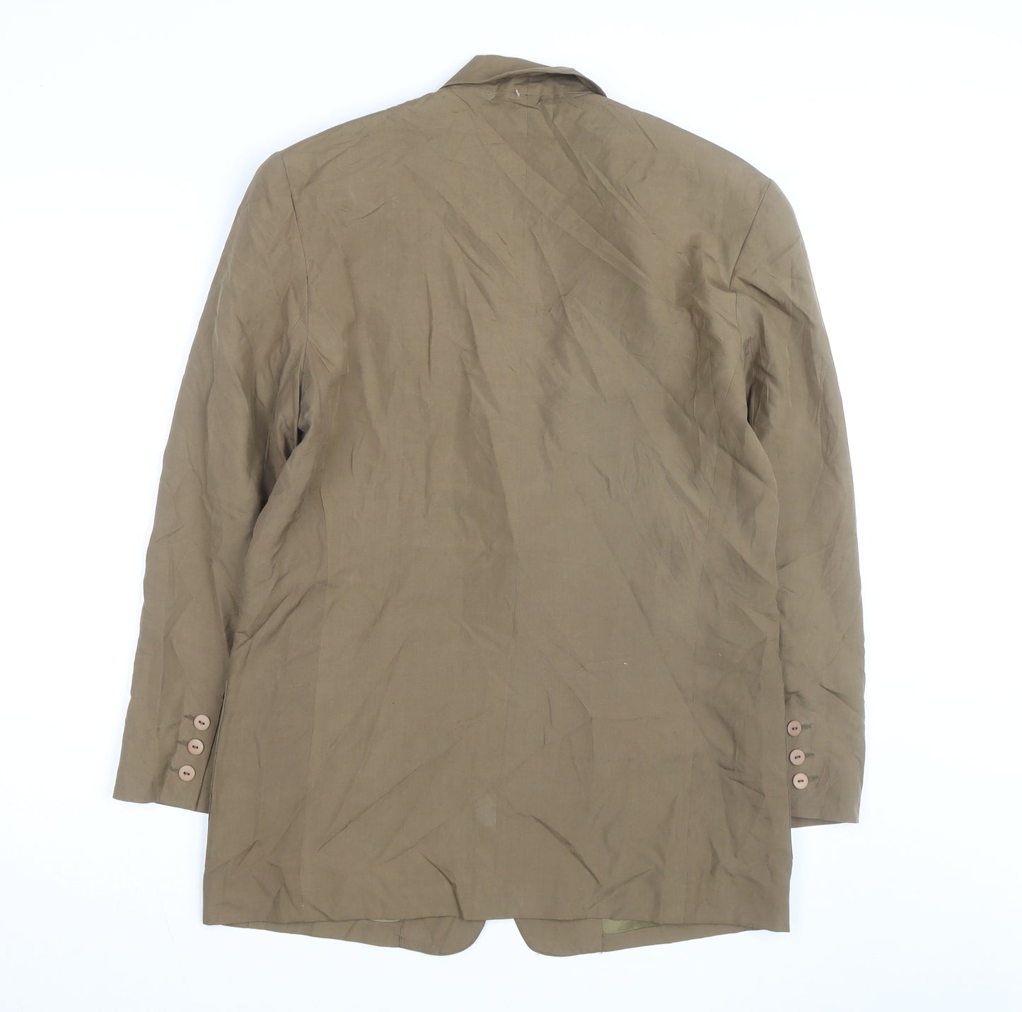 Tracy M Unisex Brown Silk Lined Mid-Length Blazer M