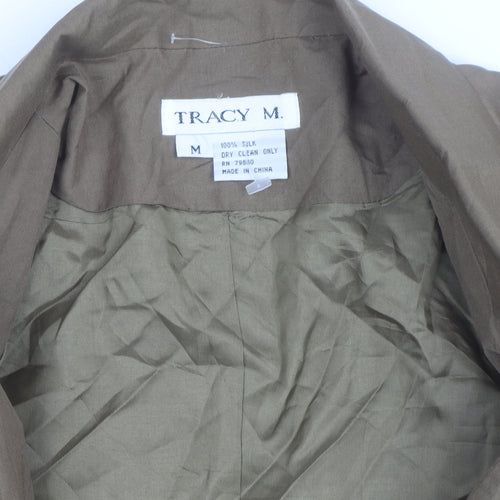 Tracy M Unisex Brown Silk Lined Mid-Length Blazer M