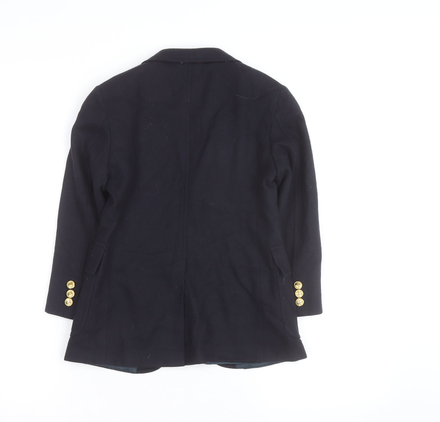 Ralph Lauren Women Blue Wool Blazer Size 10 Classic Single-Breasted Jacket