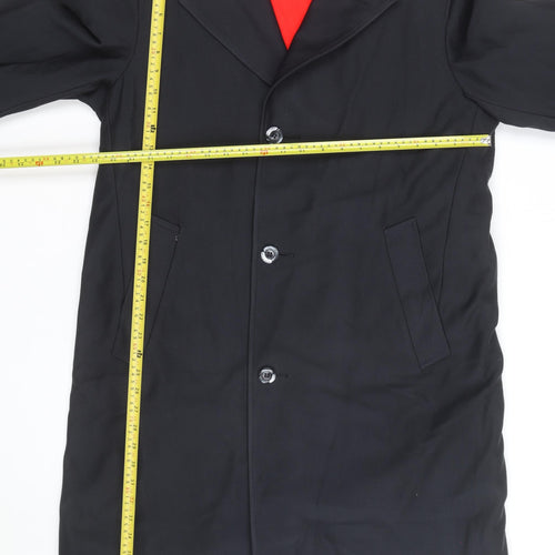 Sears Men’s Black Wool Blend Long Overcoat Size 40 Regular Vintage