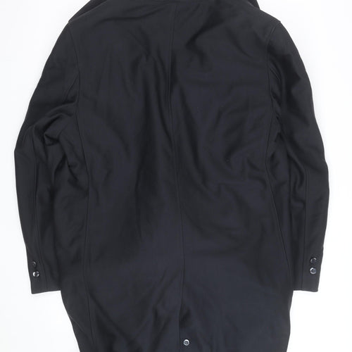 Sears Men’s Black Wool Blend Long Overcoat Size 40 Regular Vintage