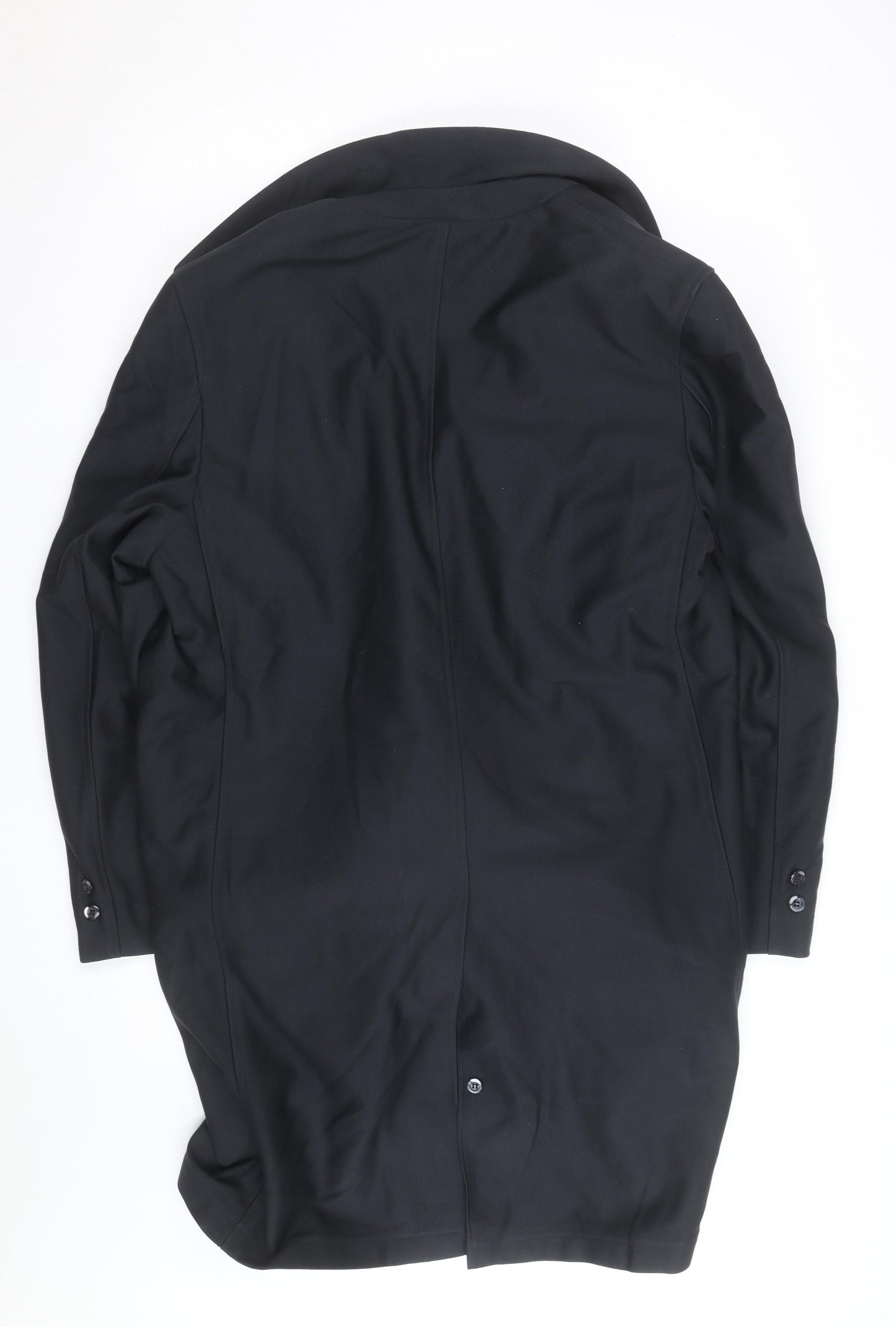 Sears Men’s Black Wool Blend Long Overcoat Size 40 Regular Vintage