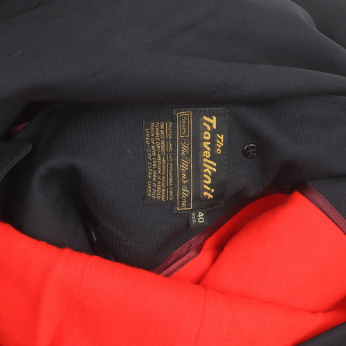 Sears Men’s Black Wool Blend Long Overcoat Size 40 Regular Vintage
