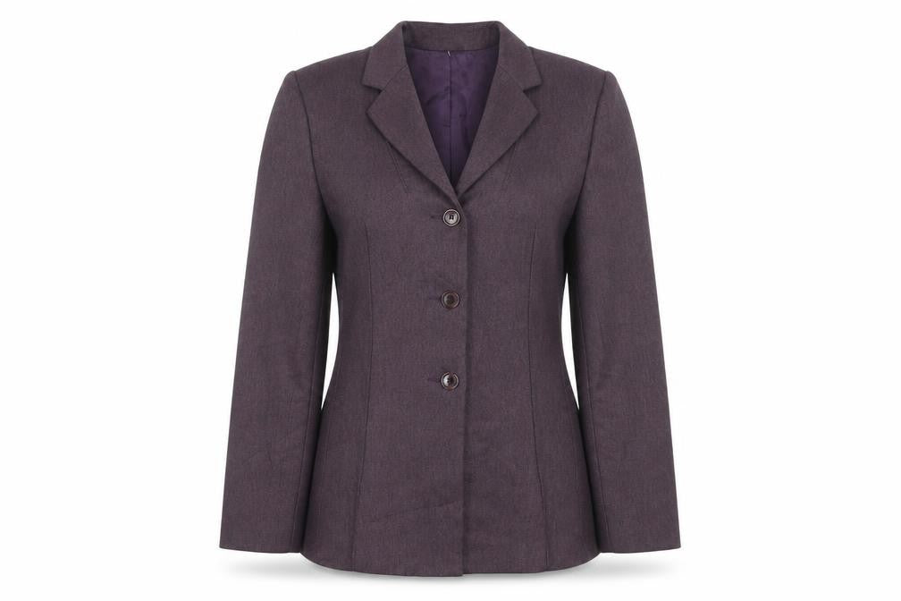 Front view of Renlyn Women’s Purple Blazer Jacket, size UK 6, Classic Workwear