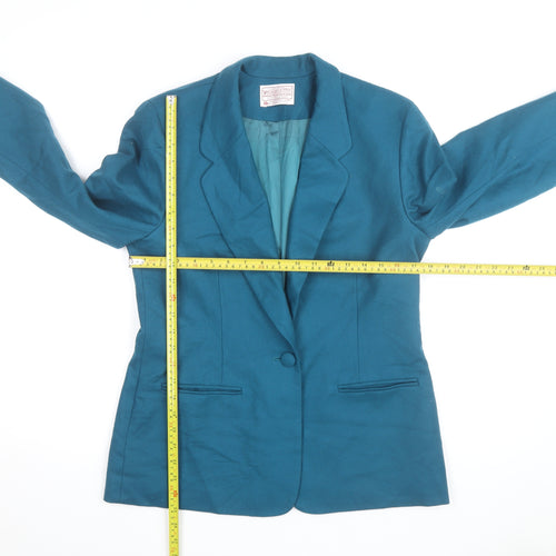 Pendleton Women's Blue Wool Petite Blazer Jacket Size 12 Classic