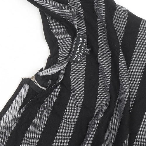Warehouse Women’s Black Striped Bodycon Knit Dress Size 10