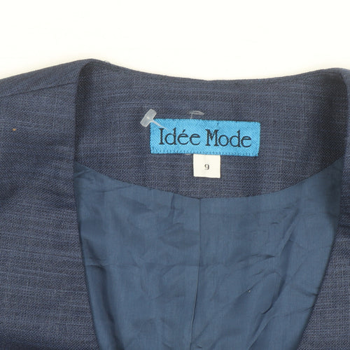 Idée Mode Women’s Blue V-Neck Short Sleeve Classic Blouse Size 8