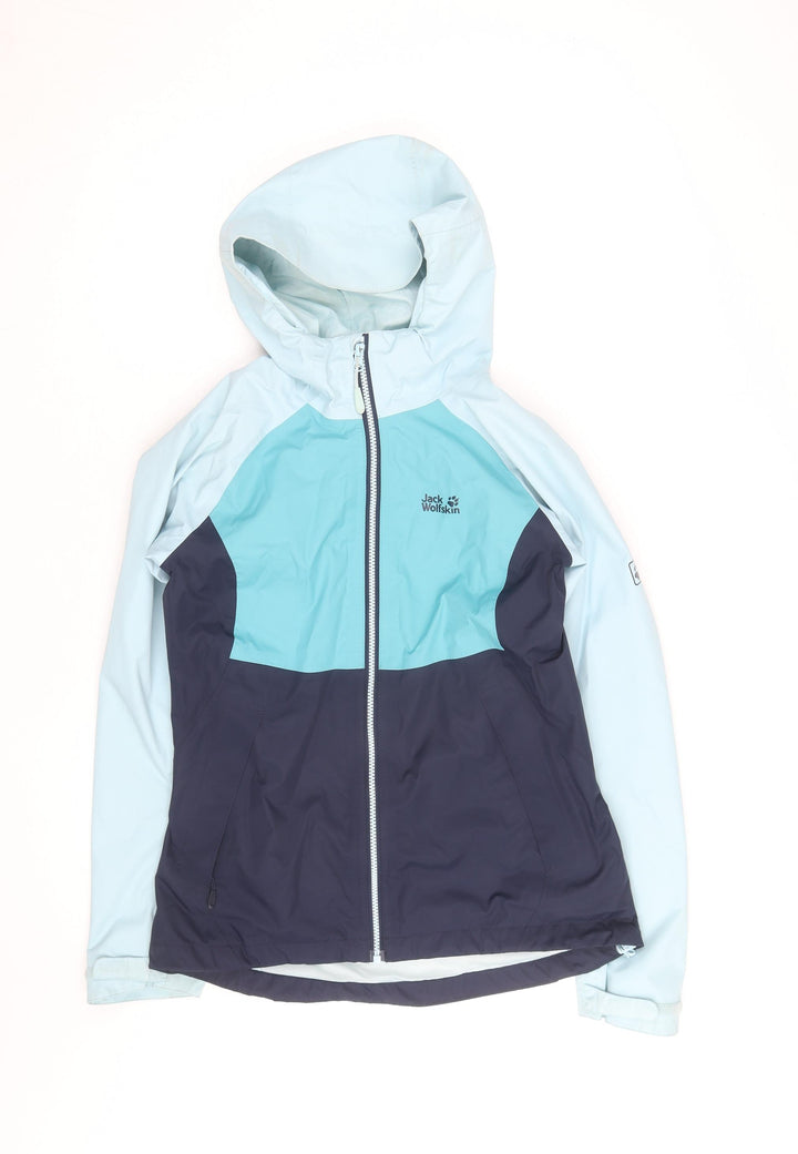 Jack Wolfskin Women's Blue Waterproof Hooded Rain Jacket Size S
