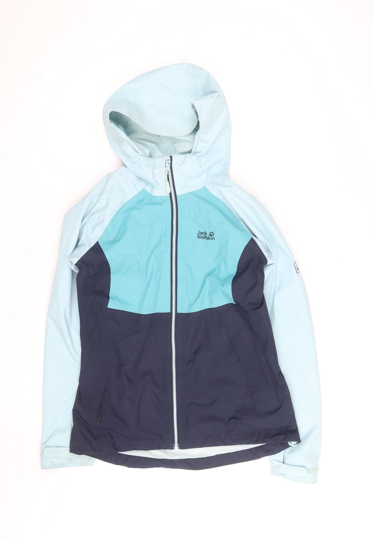 Jack Wolfskin Women's Blue Waterproof Hooded Rain Jacket Size S