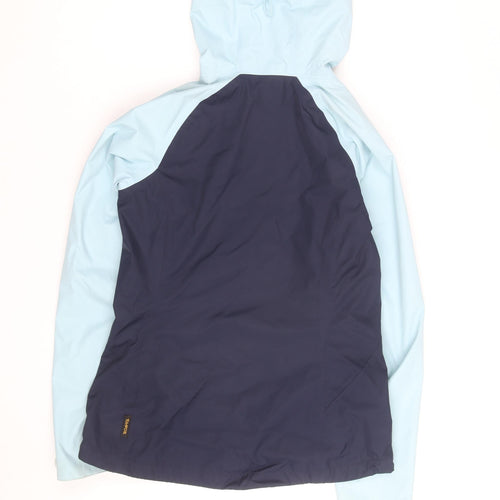 Jack Wolfskin Women's Blue Waterproof Hooded Rain Jacket Size S