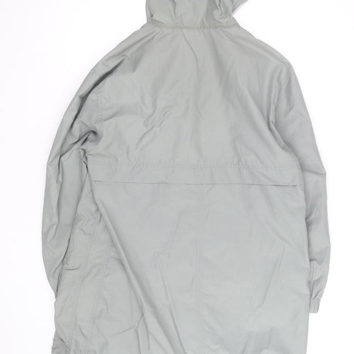 Weird Fish Women's Grey Hooded Parka Coat Size 12 Long