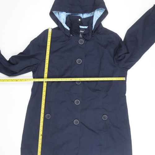 L.L. Bean Men's Blue Hooded Rain Coat Size L Cotton Nylon Waterproof