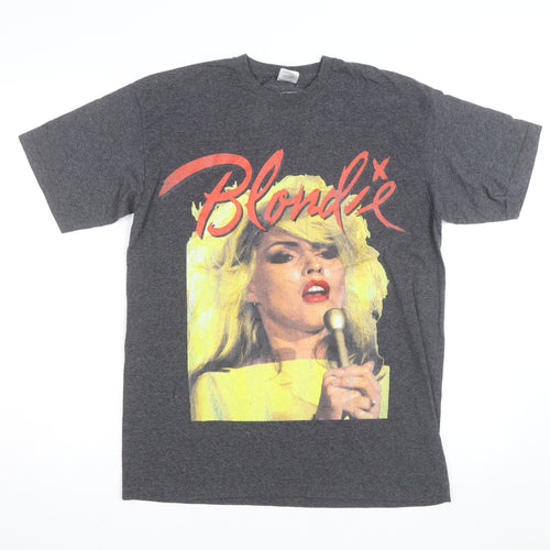 Fruit of the Loom Mens Grey Blondie Band Graphic T-Shirt Size 14-15 Years