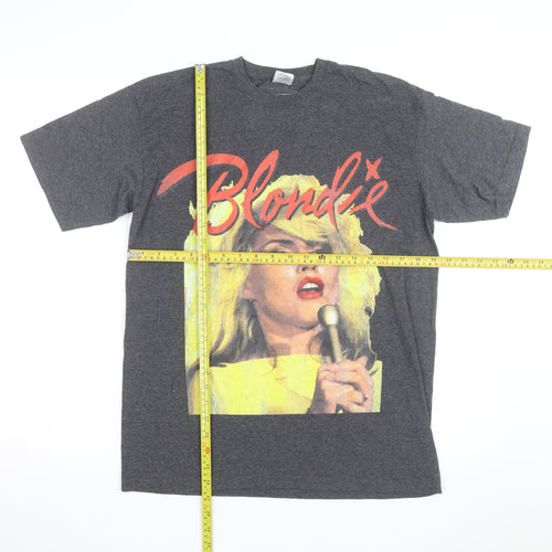 Fruit of the Loom Mens Grey Blondie Band Graphic T-Shirt Size 14-15 Years
