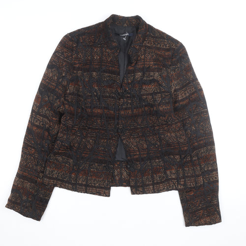 Legrener Women's Brown Geometric Tweed Blazer Size 12
